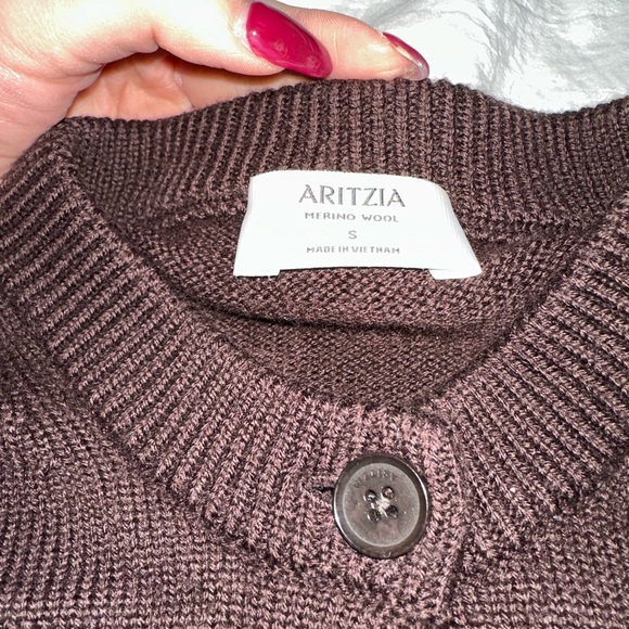 Aritzia Merino wool Brown Button-Up Cardigan - Picture 2 of 2